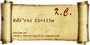 Kürti Cirilla névjegykártya